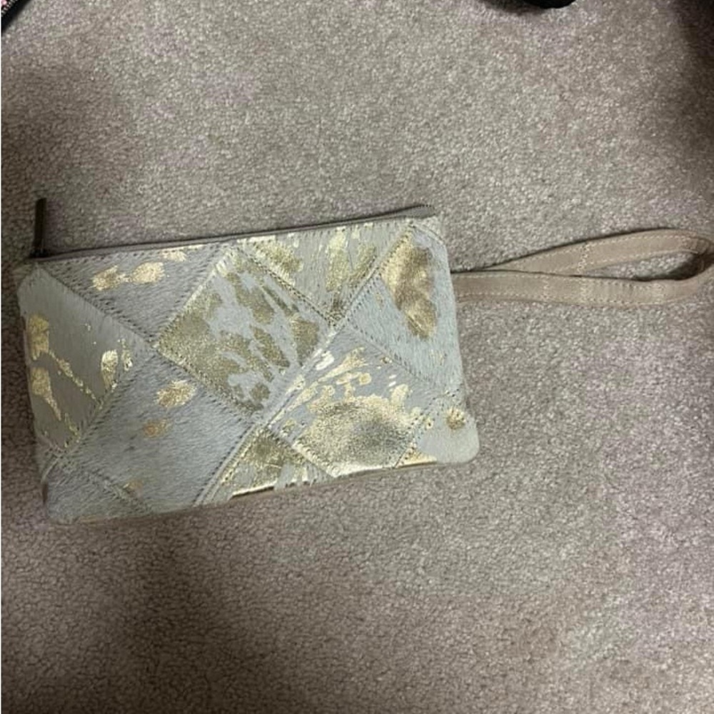 Cow hide wristlet
